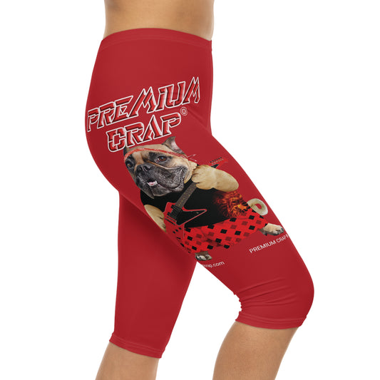 Premium Crap II Women’s Capri Leggings - Dark Red