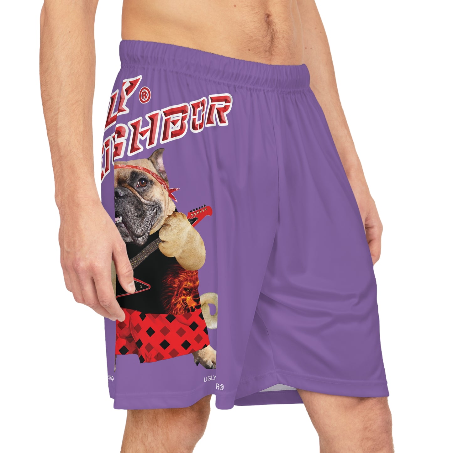 Ugly Neighbor II Basketball Shorts - Light Purple