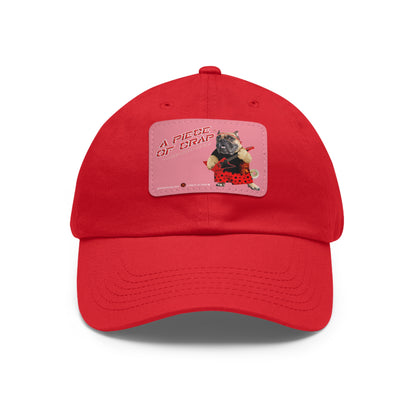 A Piece of Crap II Dad Hat with Leather Patch (Round)