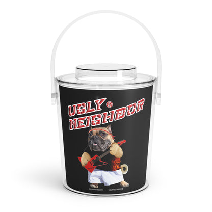 Ugly Neighbor Ice Bucket with Tongs