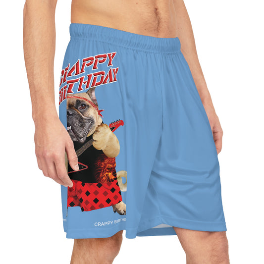 Crappy Birthday II Basketball Shorts - Light Blue