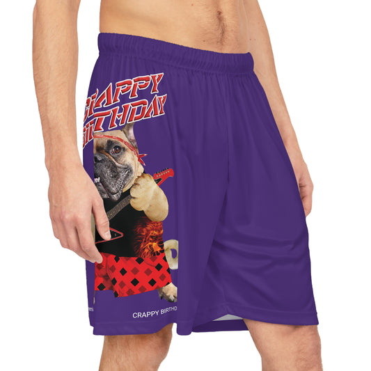 Crappy Birthday II Basketball Shorts - Purple