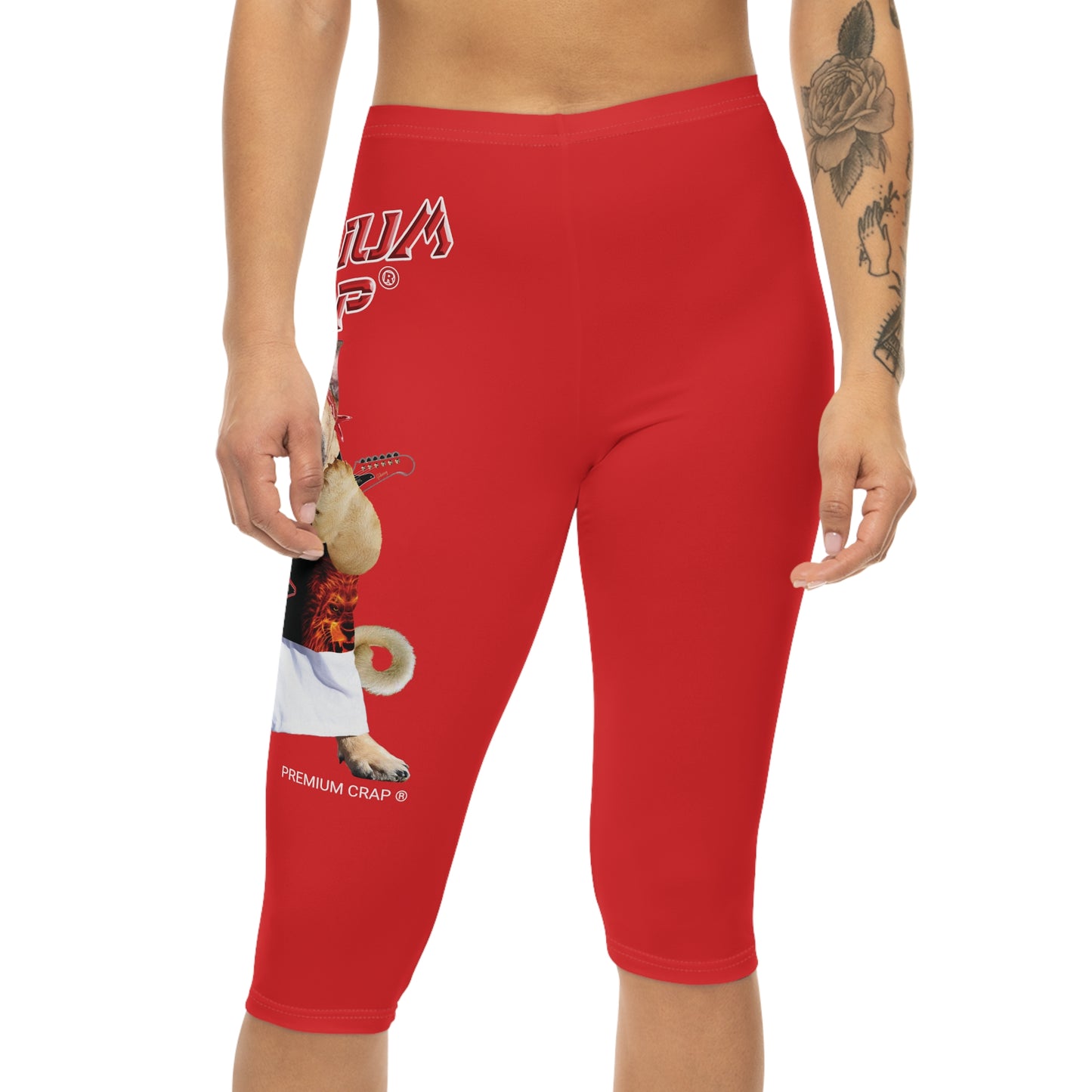 Premium Crap Women’s Capri Leggings - Red