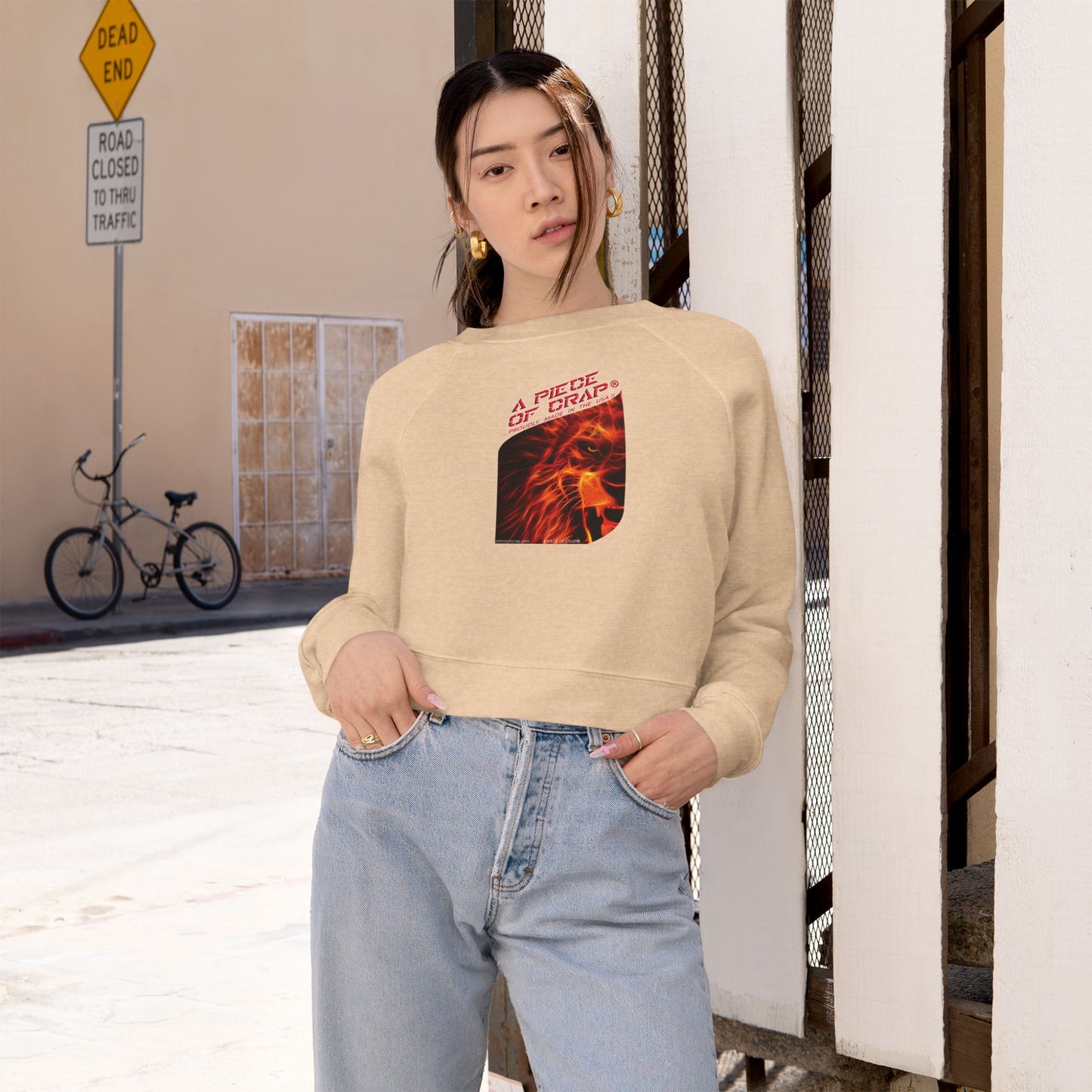 A Piece Of Crap Women's Cropped Fleece Pullover