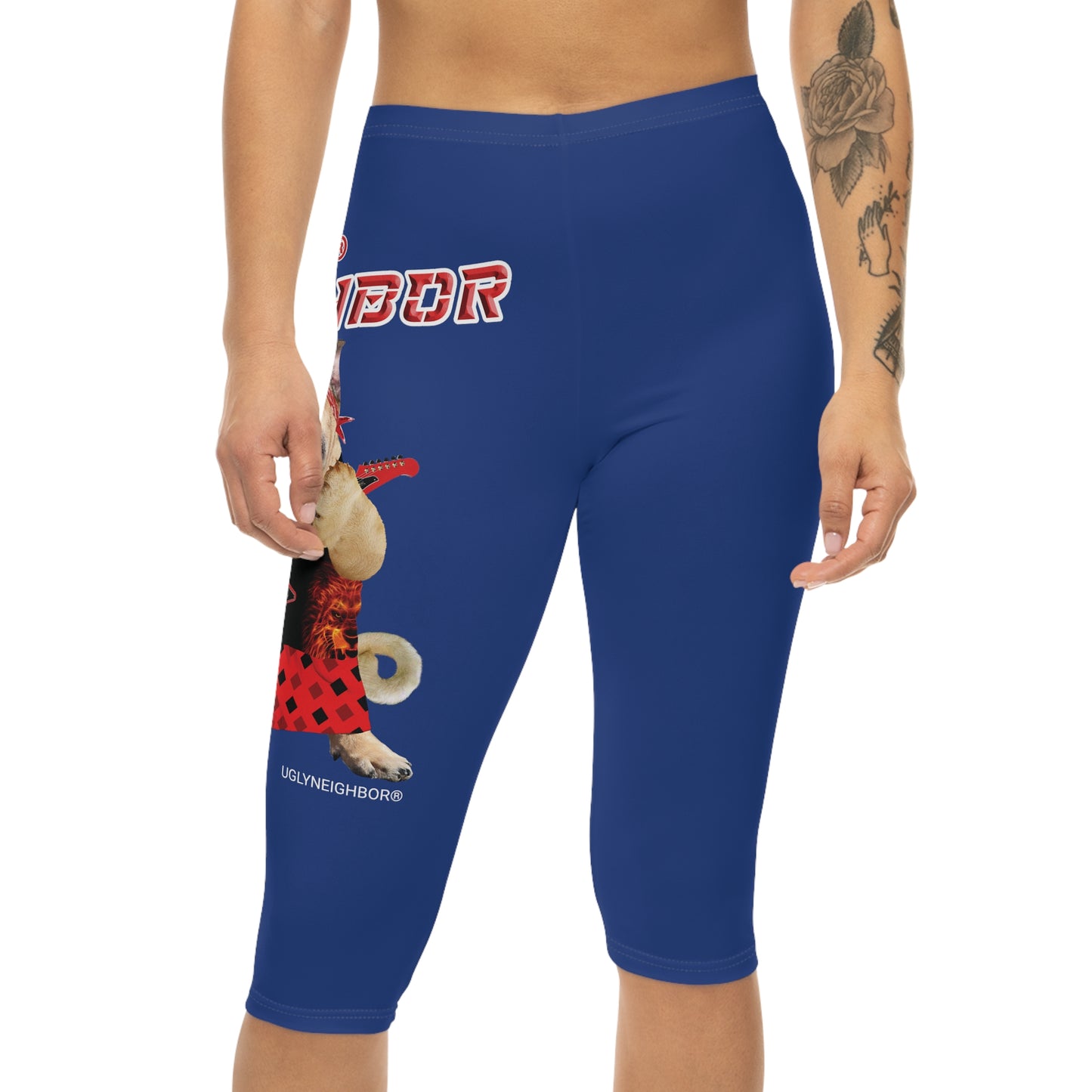 Ugly Neighbor II Women’s Capri Leggings - Dark Blue