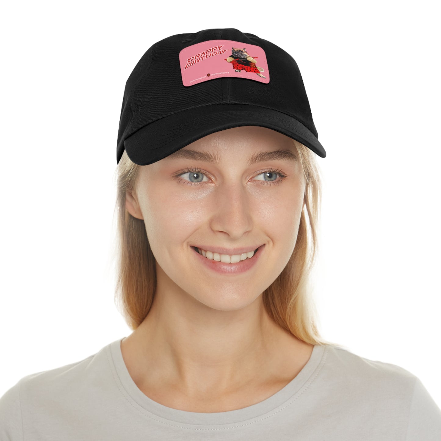 Crappy Birthday II Dad Hat with Leather Patch (Rectangle)