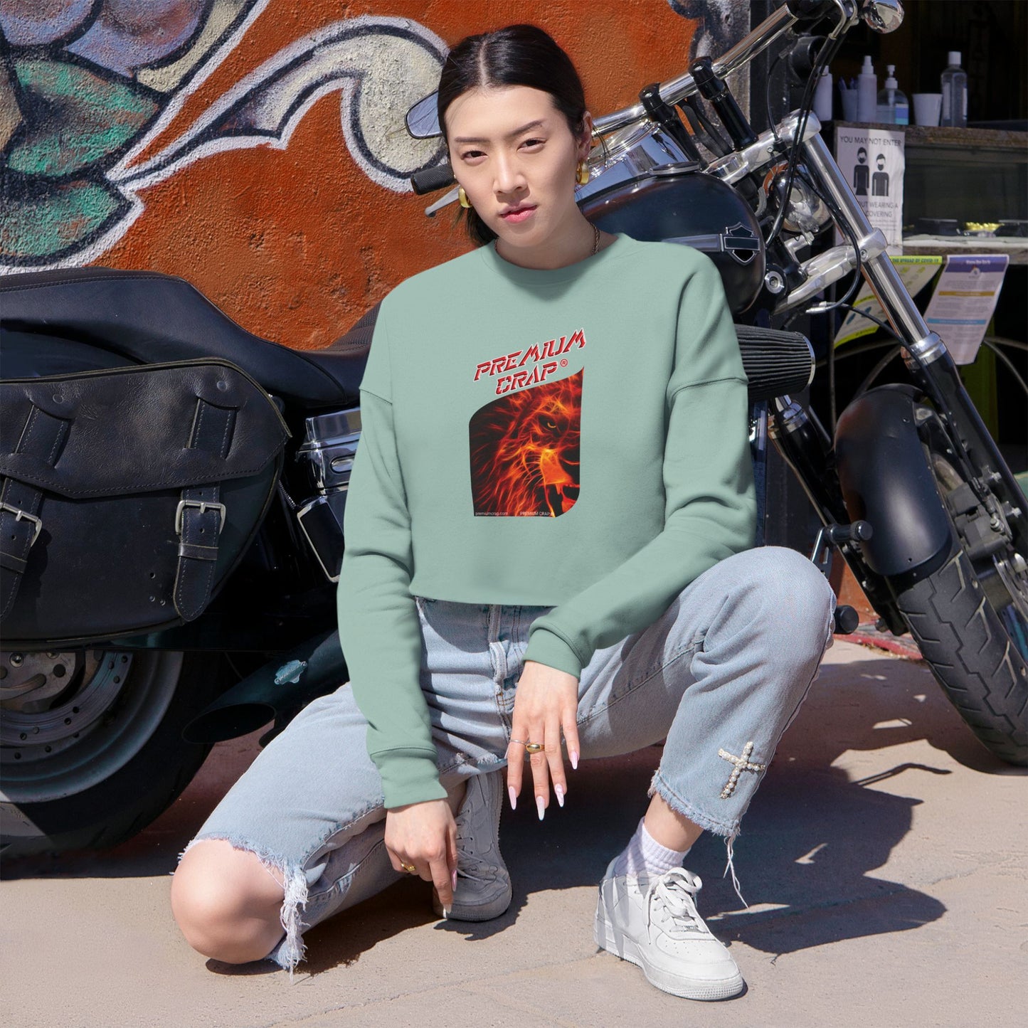 Premium Crap Women's Cropped Sweatshirt