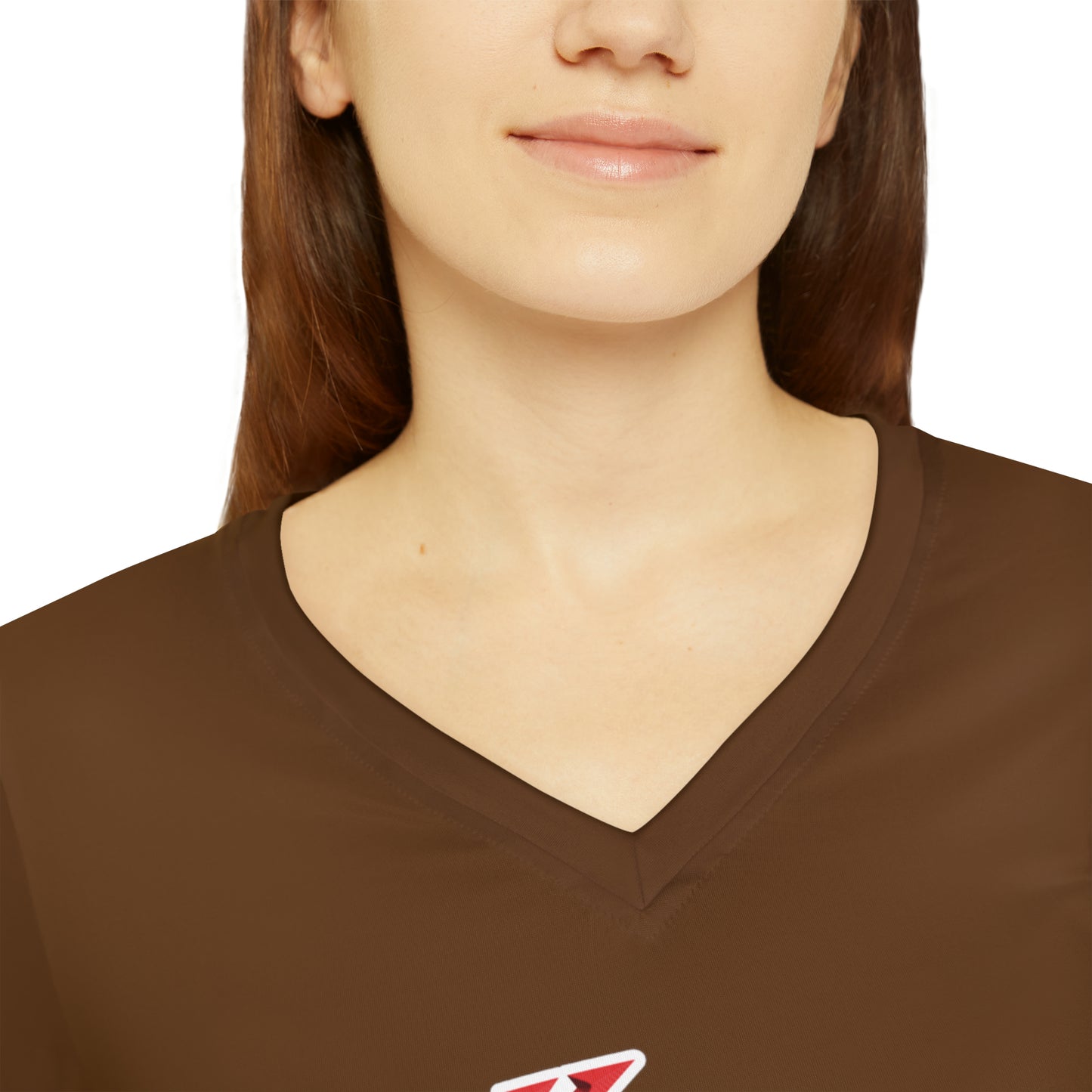 Ugly Neighbor II Women's Long Sleeve V-neck Shirt - Brown