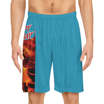 Crappy Birthday BougieBooty Baller Shorts - Turquoise