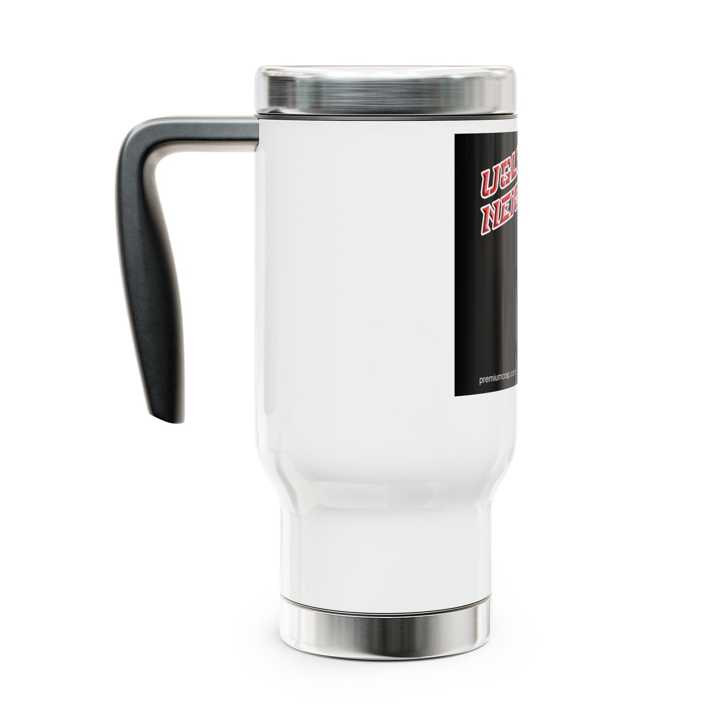 Ugly Neighbor Stainless Steel Travel Mug with Handle, 14oz