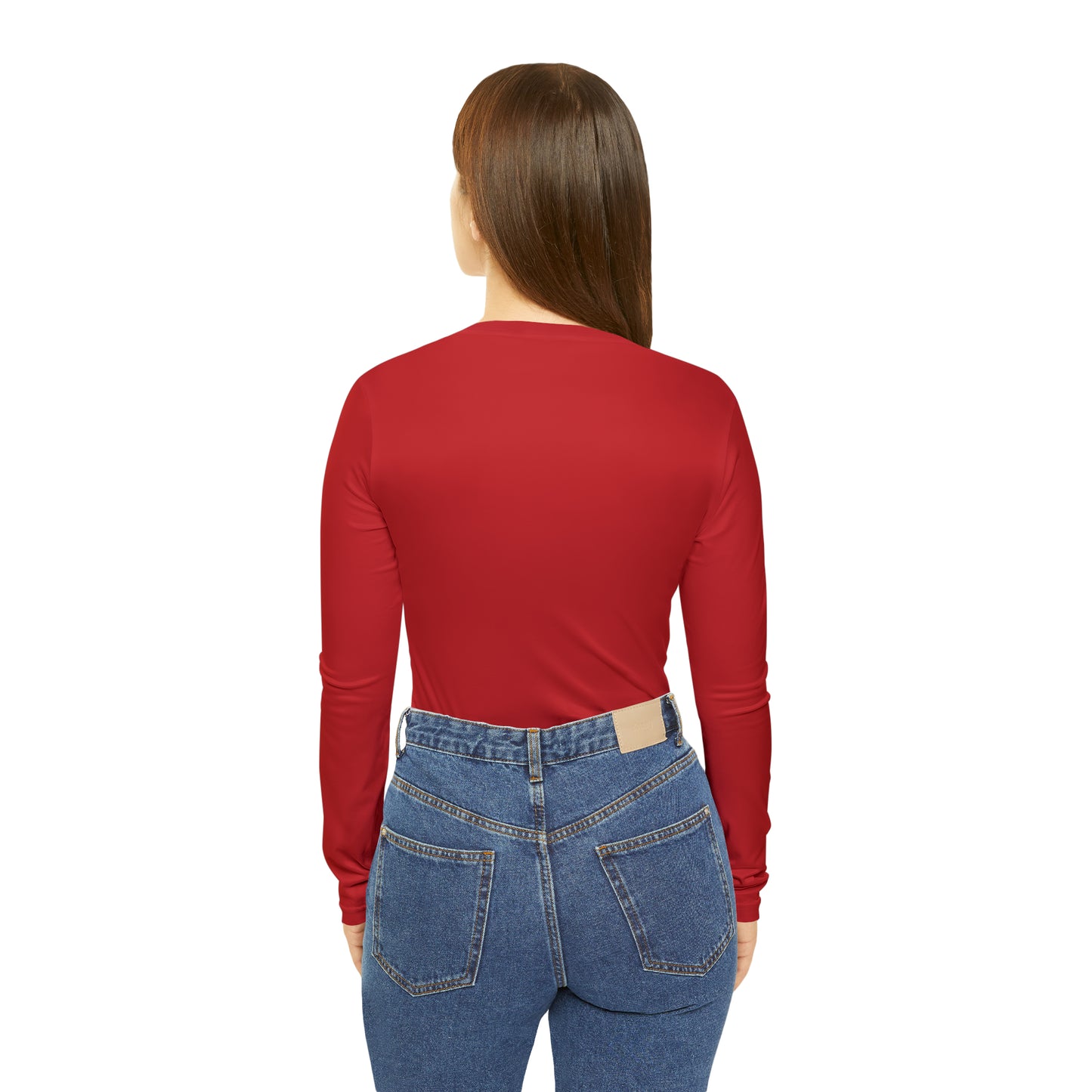 Crappy Birthday Chic Long Sleeve V-Neck Tee - Dark Red