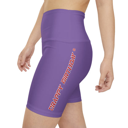 Crappy Birthday II Women's Workout Shorts - Light Purple