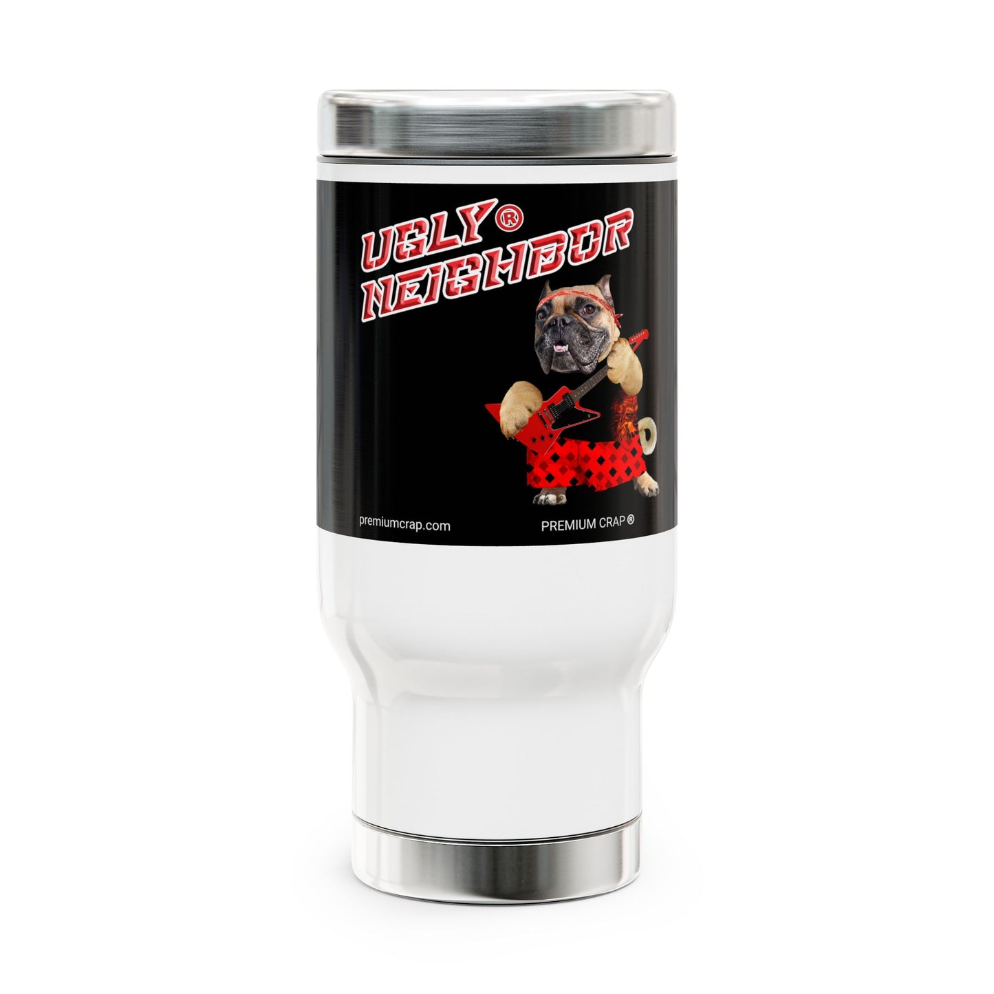 Ugly Neighbor II Stainless Steel Travel Mug with Handle, 14oz