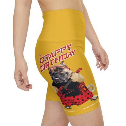 Crappy Birthday II Women's Workout Shorts - Yellow