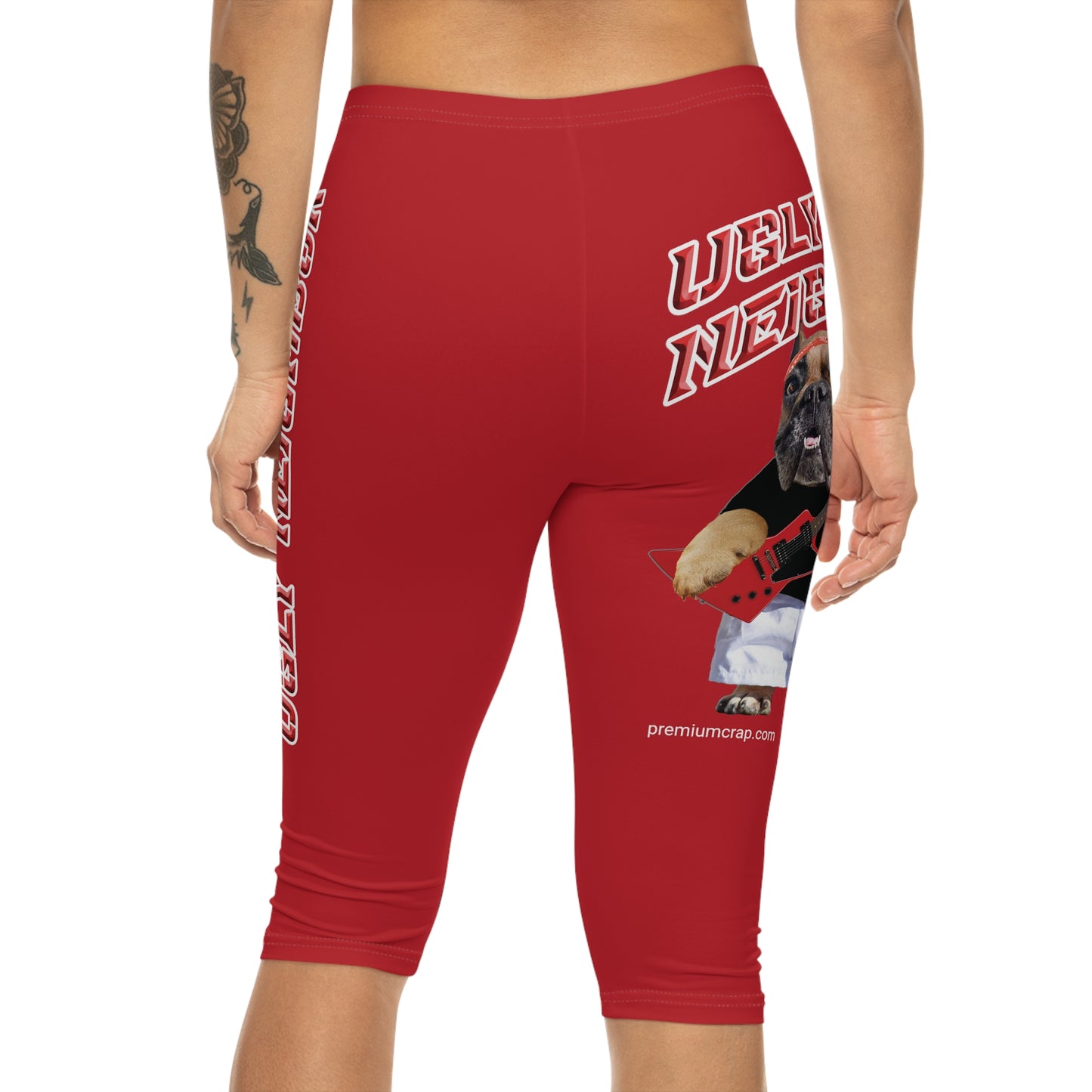 Ugly Neighbor Capri-Cious Leggings - Dark Red