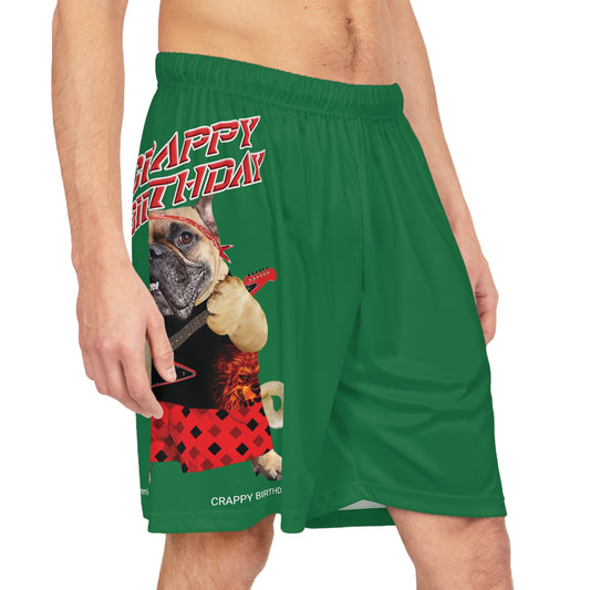 Crappy Birthday II Basketball Shorts - Dark Green