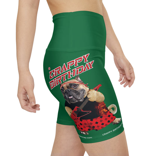 Crappy Birthday II Women's Workout Shorts - Dark Green