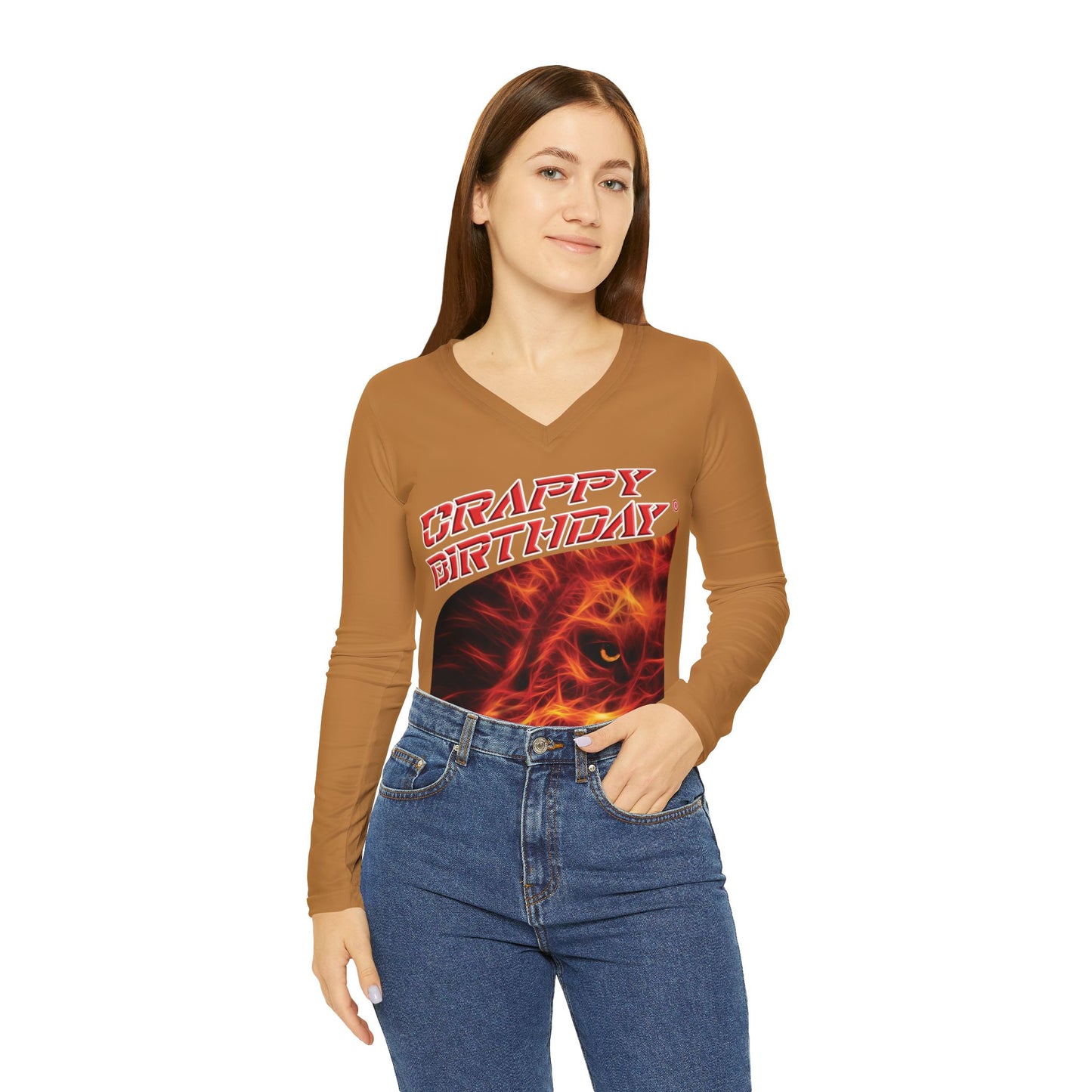Crappy Birthday Women's Long Sleeve V-neck Shirt