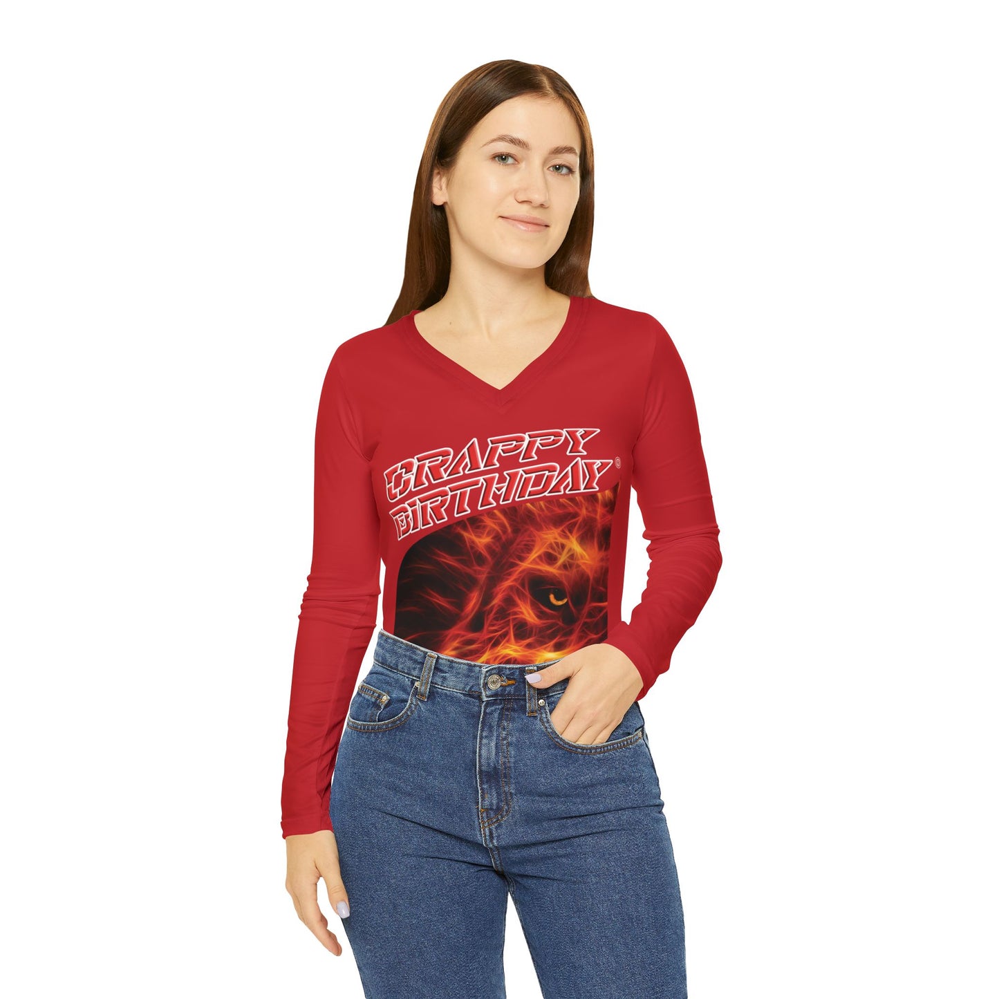 Crappy Birthday Women's Long Sleeve V-neck Shirt