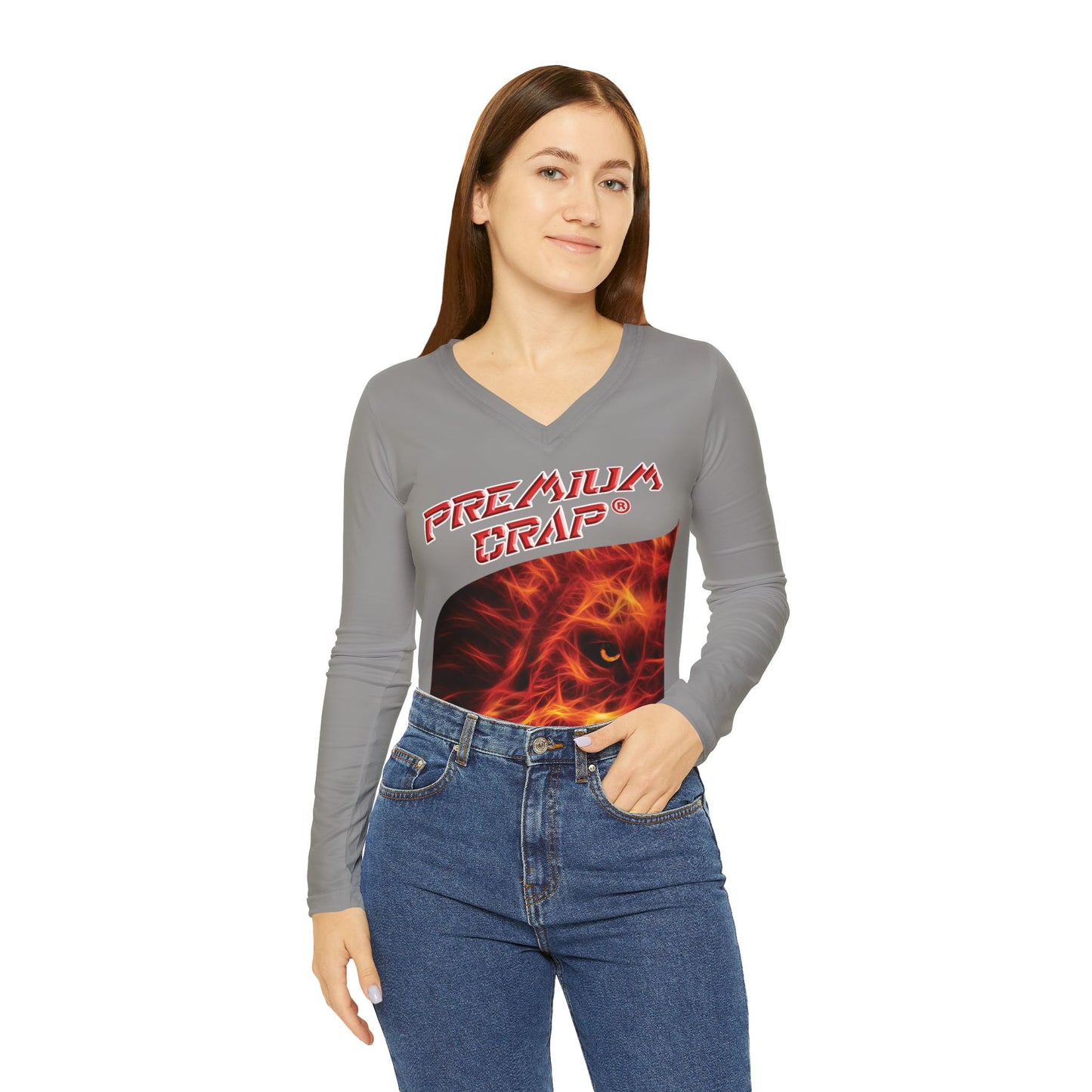 Premium Crap Women's Long Sleeve V-neck Shirt