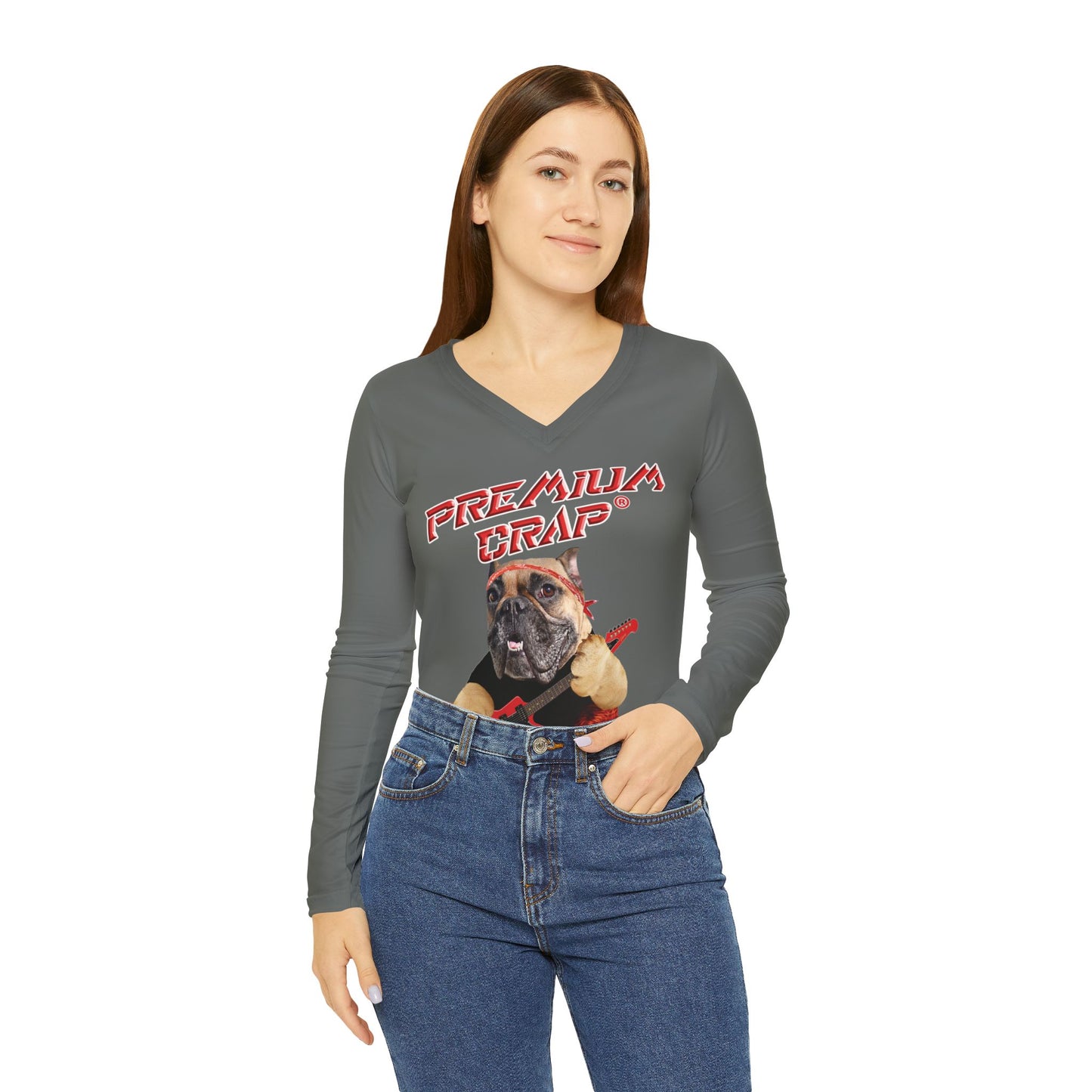 Premium Crap II Women's Long Sleeve V-neck Shirt