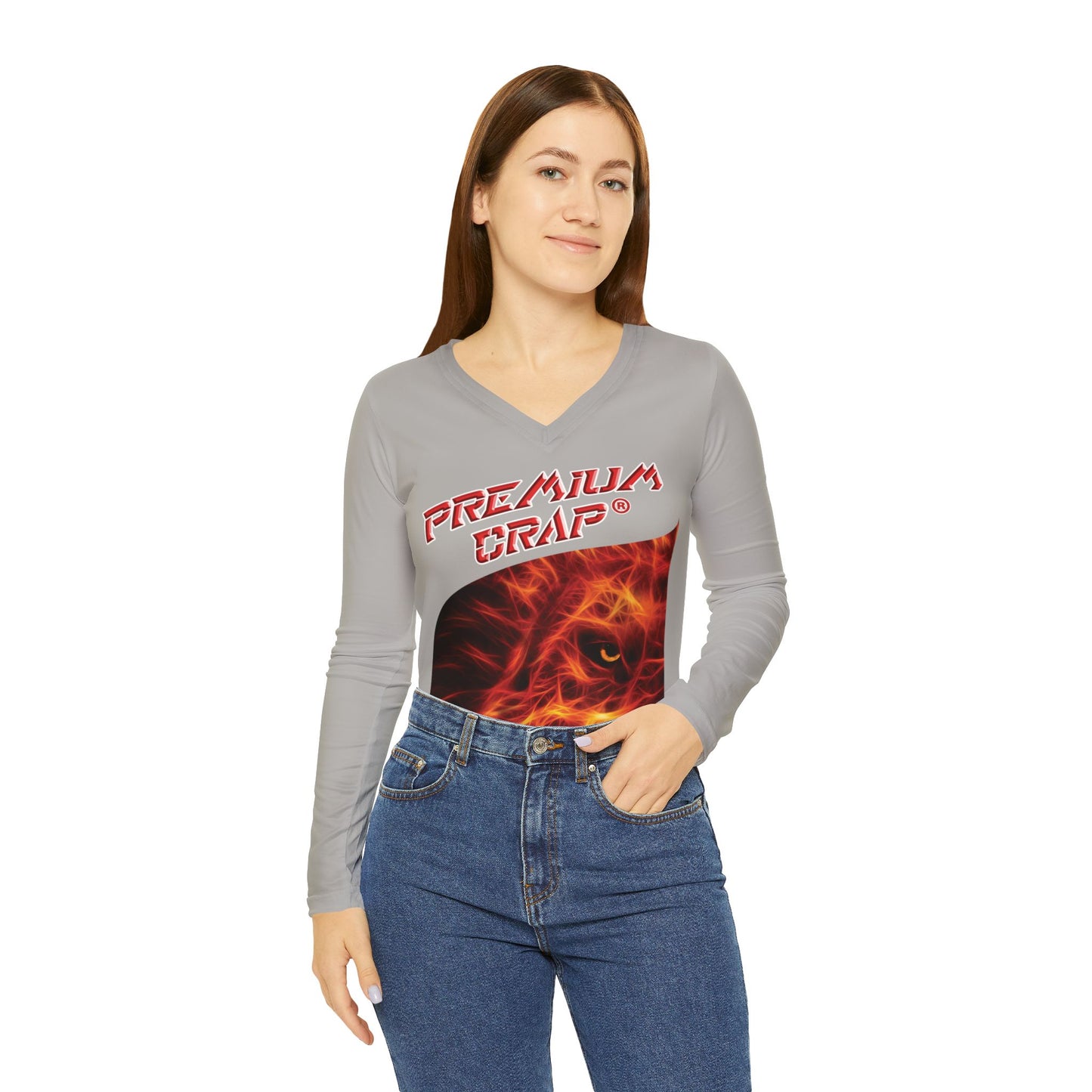 Premium Crap Women's Long Sleeve V-neck Shirt