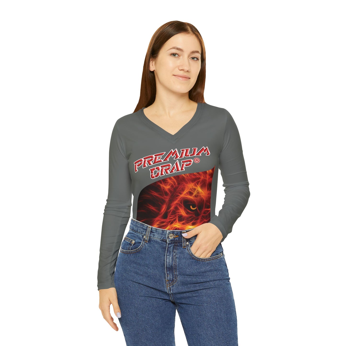 Premium Crap Women's Long Sleeve V-neck Shirt