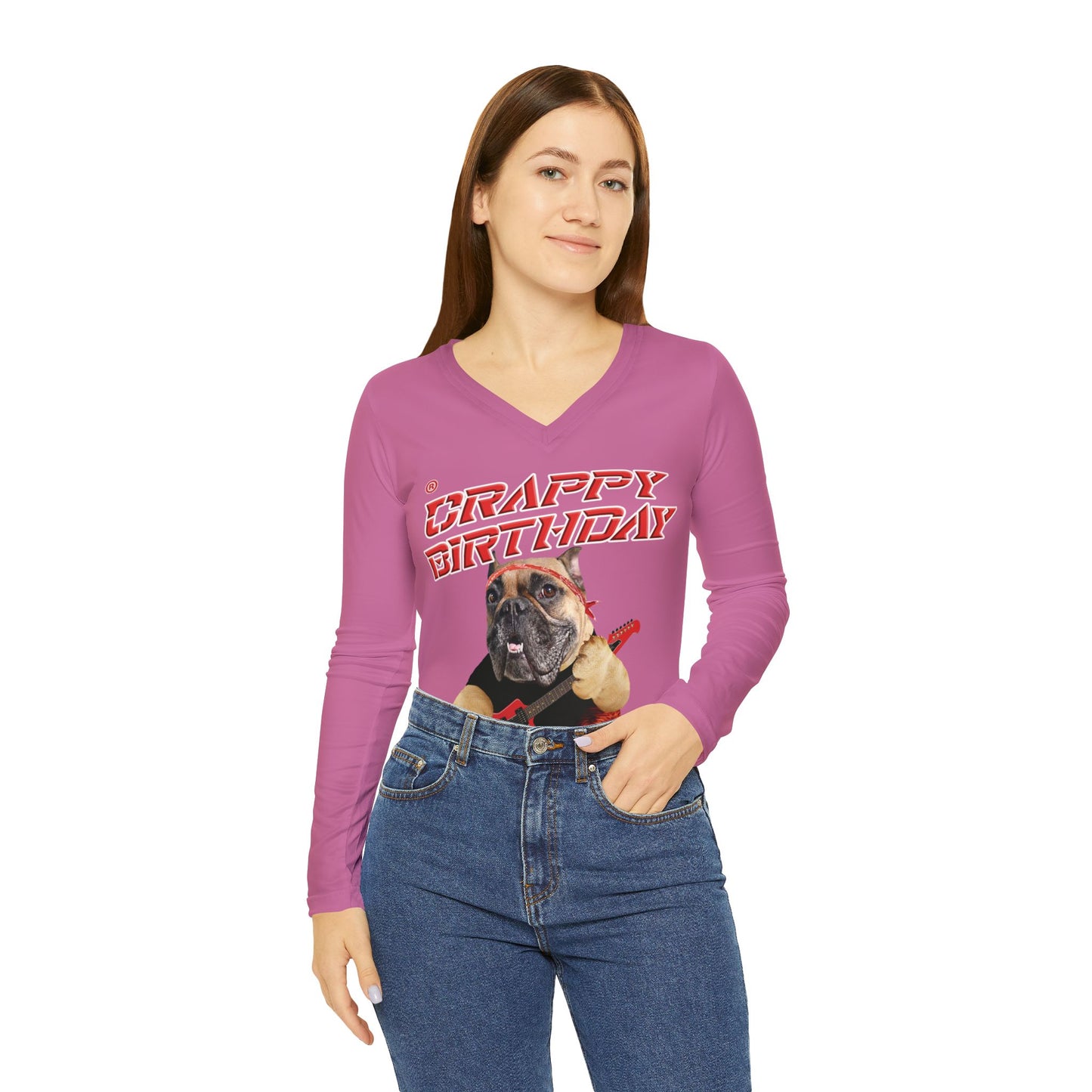 Crappy Birthday II Women's Long Sleeve V-neck Shirt