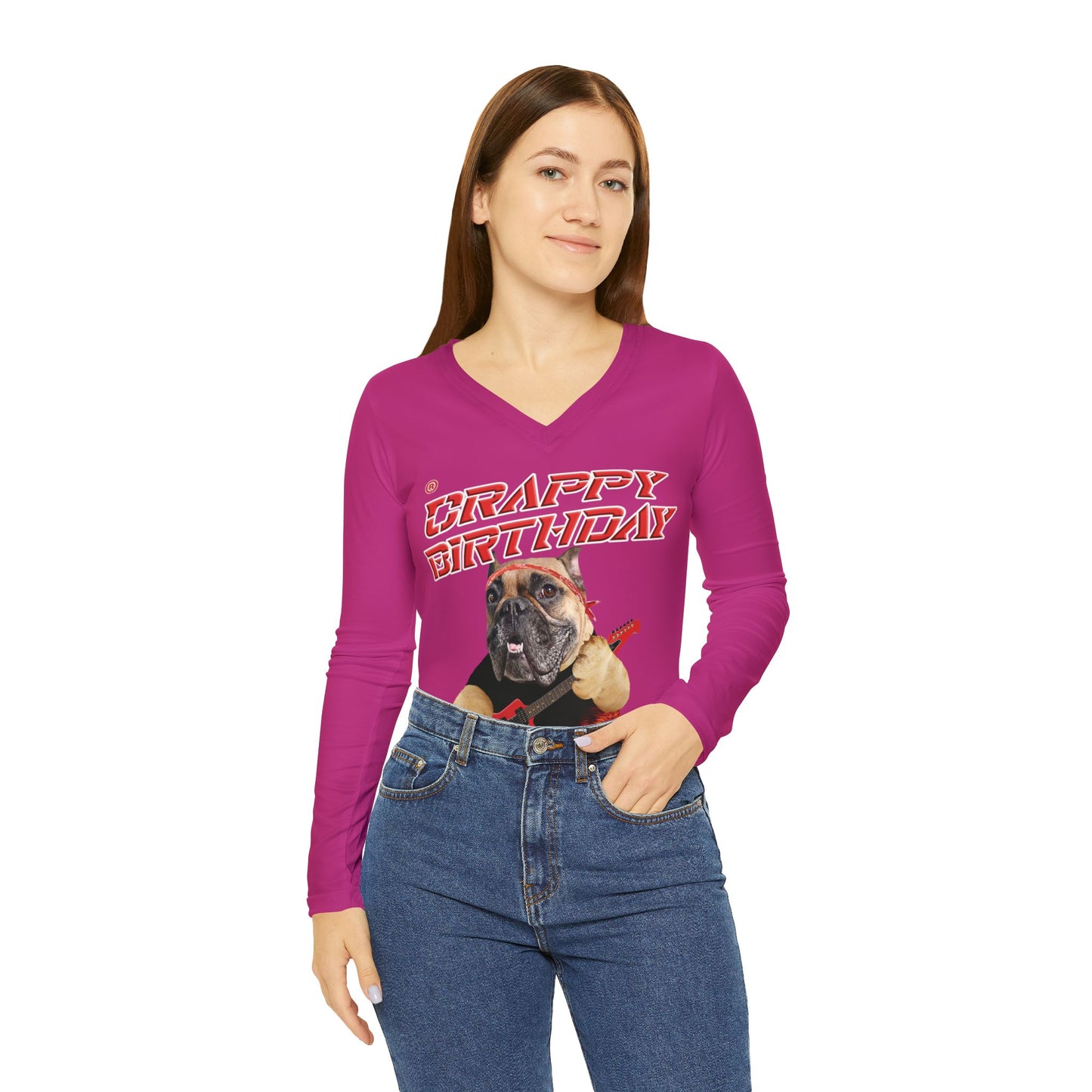 Crappy Birthday II Women's Long Sleeve V-neck Shirt