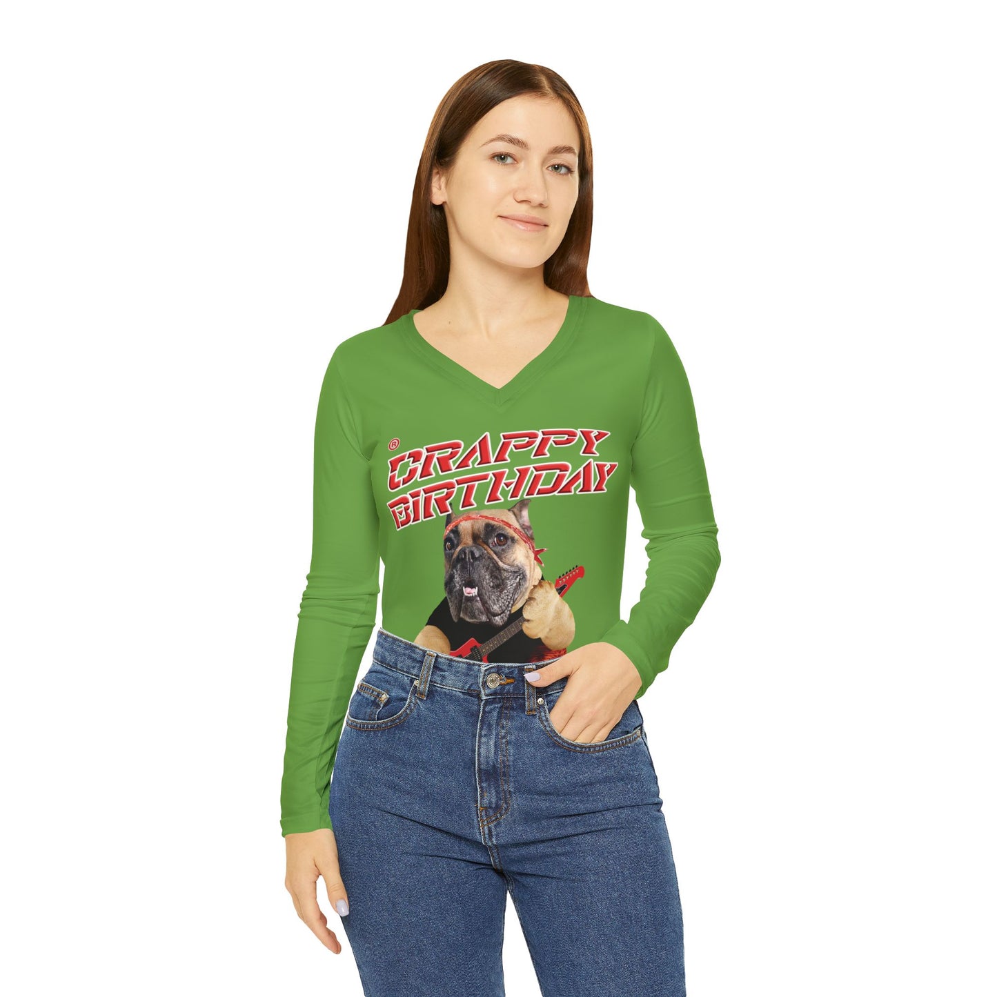 Crappy Birthday II Women's Long Sleeve V-neck Shirt