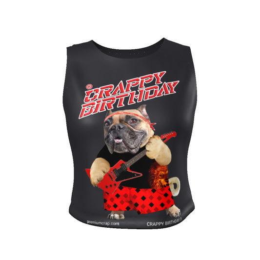 Crappy Birthday II Women's Fitted Crop Tank Top